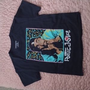 Black Tupac Poetic Justice T-Shirt from Spencer's